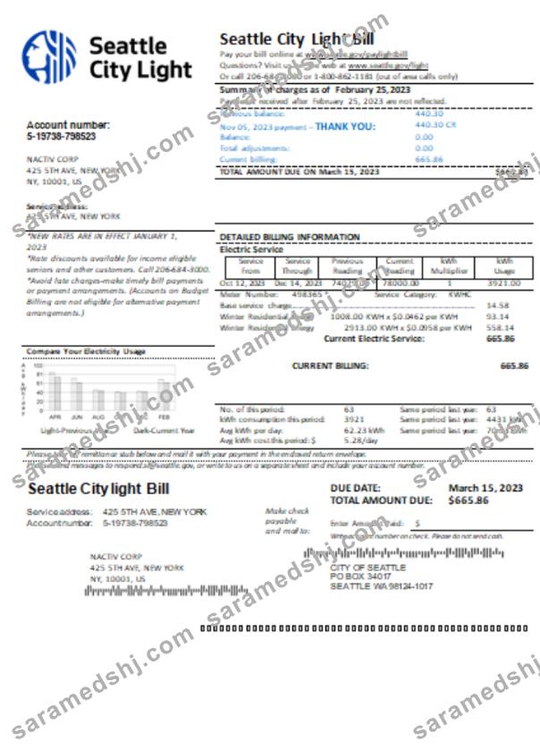 Washington Seattle City Light utility business bill, SCR